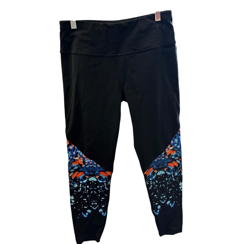 Sweaty Betty Power 7/8 Workout Leggings Panel Print Black Metamorphosis Size 8